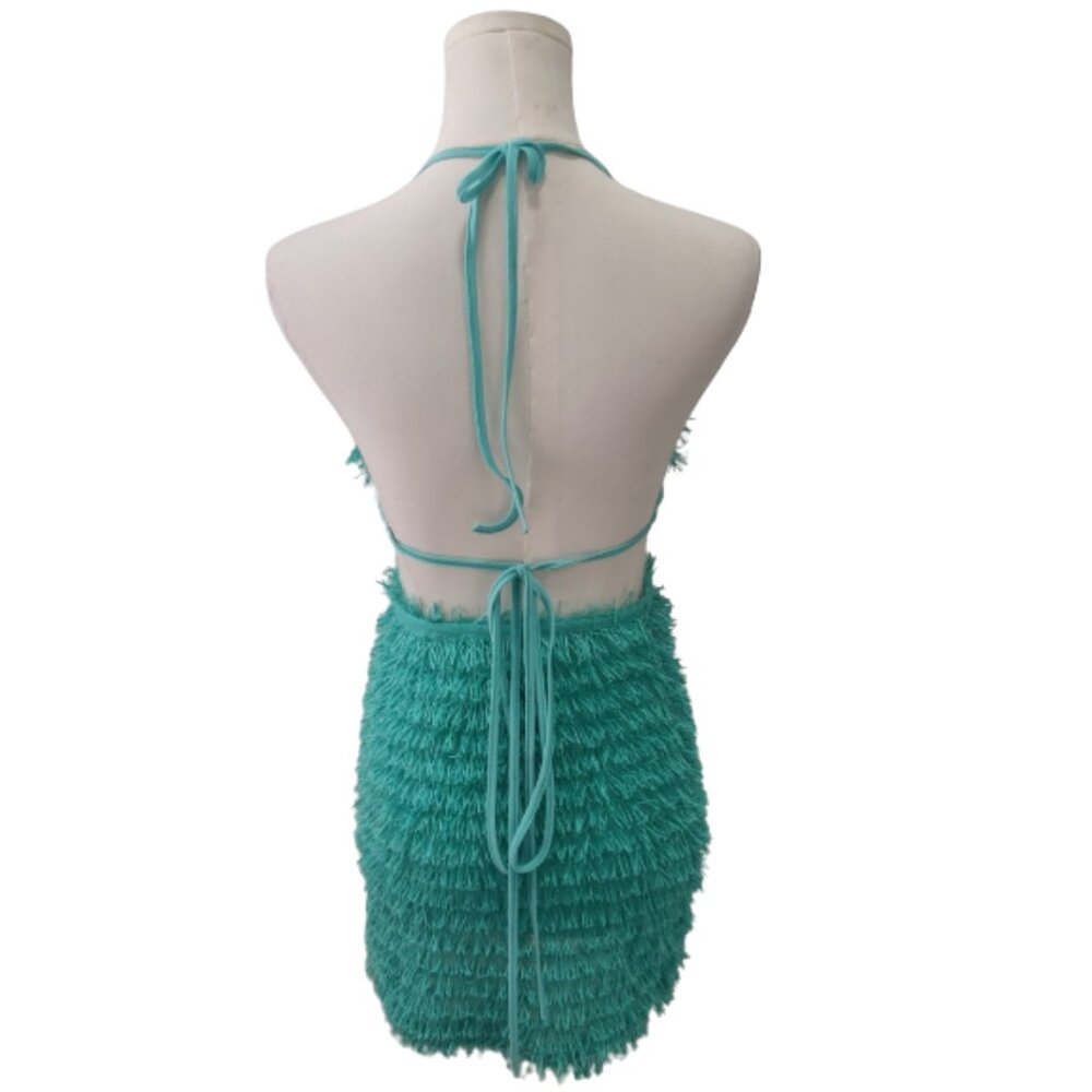 Shein Aqua Fringe Party Set - Picture 4 of 7